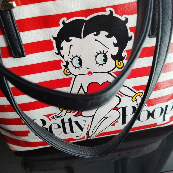 Betty Boop Handbag Purse Red White Stripe - Picture 15 of 16